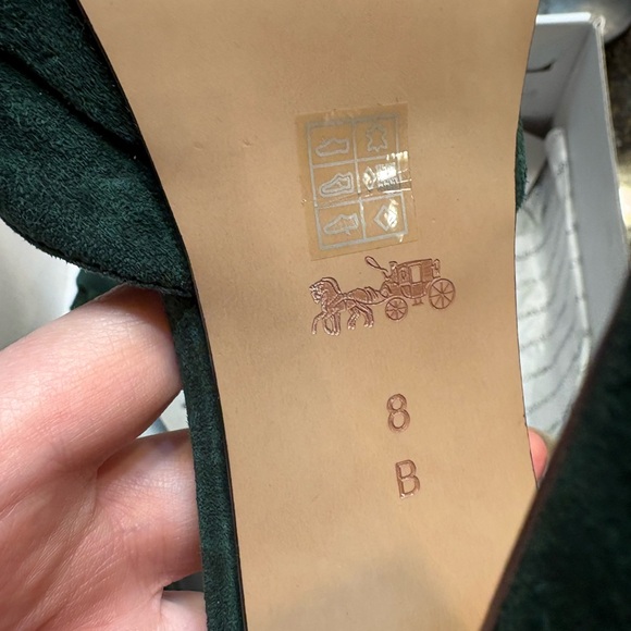 COACH Chrystie Green Suede platform Heels - Picture 3 of 4